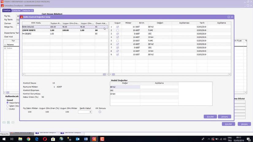 Kalite Kontrol İşlemlerinde Şartlı Kabul